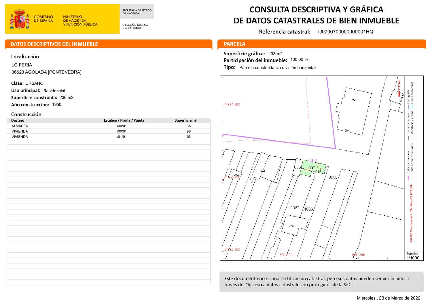 Maison en vente à Agolada